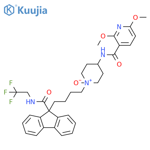 3-Pyridinecarboxamide,2,6-dimethoxy-N-[1-oxido-1-[4-[9-[[(2,2,2-trifluoroethyl)amino]carbonyl]-9H-fluoren-9-yl]butyl]-4-piperidinyl]- structure