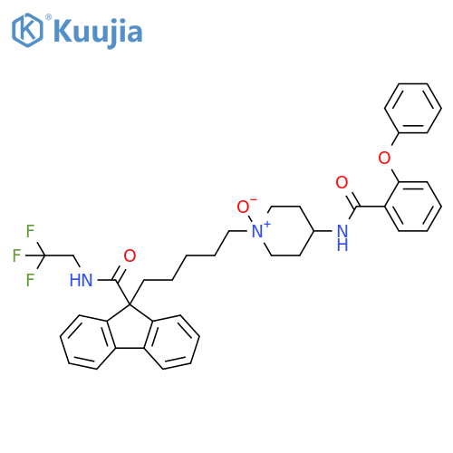 9H-Fluorene-9-carboxamide,9-[5-[1-oxido-4-[(2-phenoxybenzoyl)amino]-1-piperidinyl]pentyl]-N-(2,2,2-trifluoroethyl)- structure