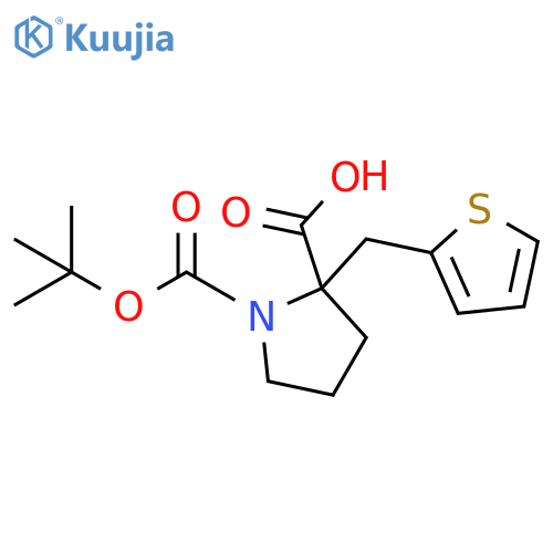 1,2-Pyrrolidinedicarboxylic acid, 2-(2-thienylmethyl)-, 1-(1,1-dimethylethyl) ester structure