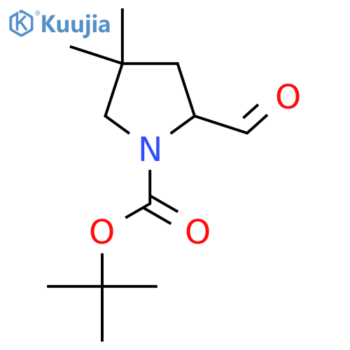 TERT-BUTYL 2-FORMYL-4,4-DIMETHYLPYRROLIDINE-1-CARBOXYLATE structure