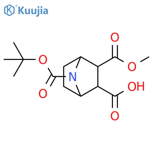 7-tert-butoxycarbonyl-3-methoxycarbonyl-7-azabicyclo[2.2.1]heptane-2-carboxylic acid structure
