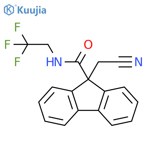 9H-Fluorene-9-carboxamide, 9-(cyanomethyl)-N-(2,2,2-trifluoroethyl)- structure