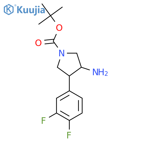 Tert-butyl 3-amino-4-(3,4-difluorophenyl)pyrrolidine-1-carboxylate structure