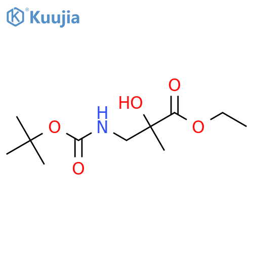 Ethyl 3-{[(tert-butoxy)carbonyl]amino}-2-hydroxy-2-methylpropanoate structure