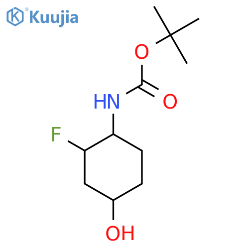 tert-butyl N-(2-fluoro-4-hydroxy-cyclohexyl)carbamate structure