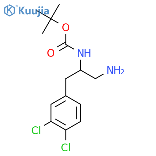 tert-butyl N-[1-amino-3-(3,4-dichlorophenyl)propan-2-yl]carbamate structure