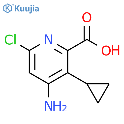 2-Pyridinecarboxylic acid, 4-amino-6-chloro-3-cyclopropyl- structure