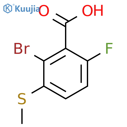 2-Bromo-6-fluoro-3-(methylsulfanyl)benzoic acid structure