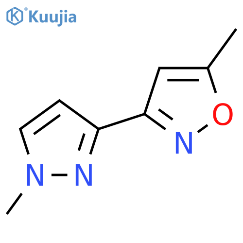 5-Methyl-3-(1-methyl-1H-pyrazol-3-yl)isoxazole structure
