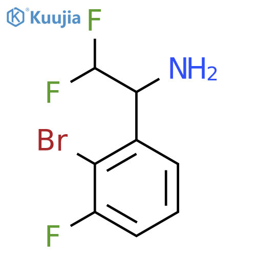 1-(2-Bromo-3-fluorophenyl)-2,2-difluoroethan-1-amine structure