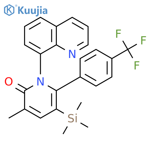 2(1H)-Pyridinone, 3-methyl-1-(8-quinolinyl)-6-[4-(trifluoromethyl)phenyl]-5-(trimethylsilyl)- structure