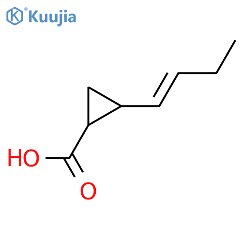 2-(But-1-en-1-yl)cyclopropane-1-carboxylic acid structure