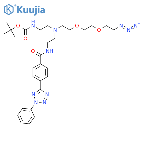 8,11-Dioxa-2,5-diazatridecanoic acid, 13-azido-5-[2-[[4-(2-phenyl-2H-tetrazol-5-yl)benzoyl]amino]ethyl]-, 1,1-dimethylethyl ester structure