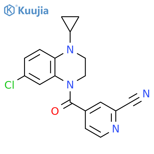 4-[(7-Chloro-4-cyclopropyl-3,4-dihydro-1(2H)-quinoxalinyl)carbonyl]-2-pyridinecarbonitrile structure