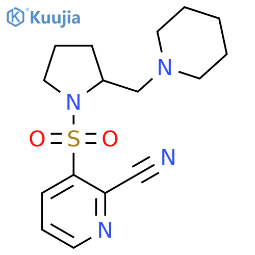 3-({2-[(Piperidin-1-yl)methyl]pyrrolidin-1-yl}sulfonyl)pyridine-2-carbonitrile structure