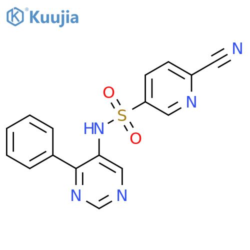 6-cyano-N-(4-phenylpyrimidin-5-yl)pyridine-3-sulfonamide structure