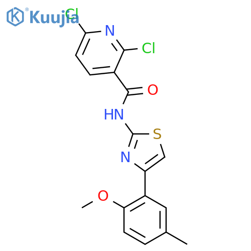 2,6-Dichloro-N-[4-(2-methoxy-5-methylphenyl)-1,3-thiazol-2-YL]pyridine-3-carboxamide structure