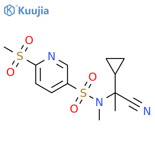 N-(1-Cyano-1-cyclopropylethyl)-N-methyl-6-(methylsulfonyl)-3-pyridinesulfonamide structure
