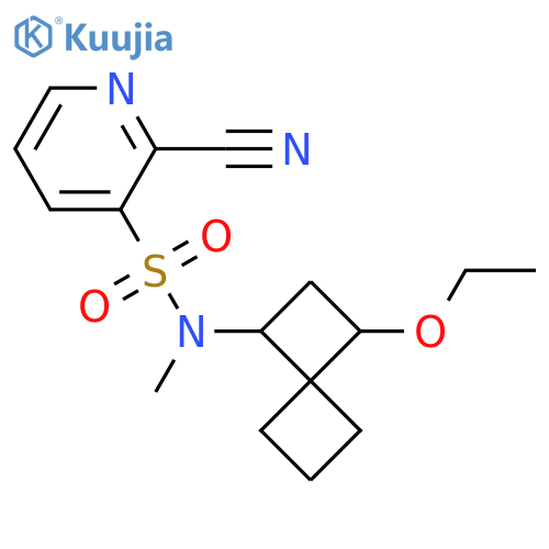 2-cyano-N-{3-ethoxyspiro[3.3]heptan-1-yl}-N-methylpyridine-3-sulfonamide structure