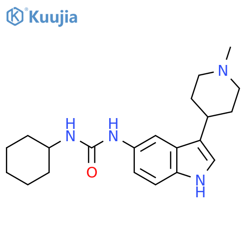 Urea, N-cyclohexyl-N'-[3-(1-methyl-4-piperidinyl)-1H-indol-5-yl]- structure