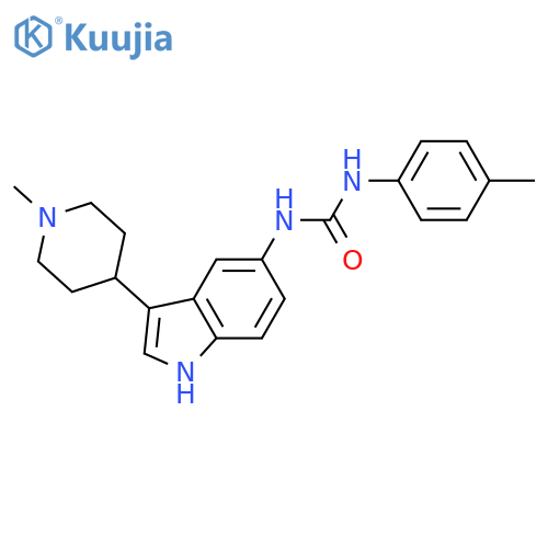 Urea, N-(4-methylphenyl)-N'-[3-(1-methyl-4-piperidinyl)-1H-indol-5-yl]- structure