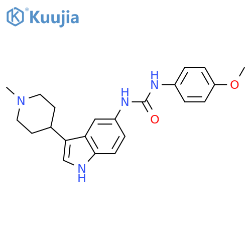 Urea, N-(4-methoxyphenyl)-N'-[3-(1-methyl-4-piperidinyl)-1H-indol-5-yl]- structure
