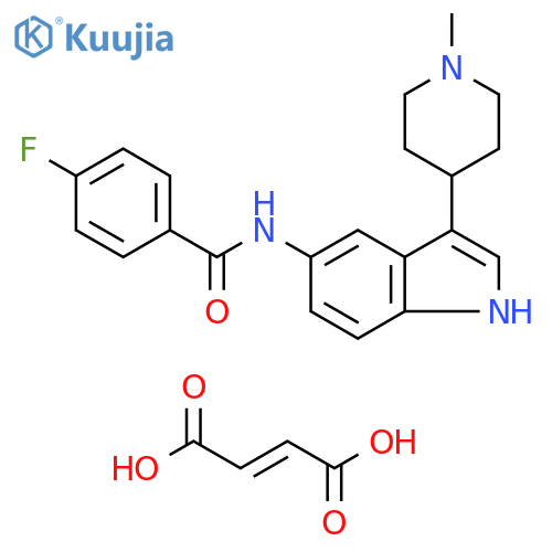 4-Fluoro-N-[3-(1-methylpiperidin-4-yl)-1H-indol-5-yl]benzamide fumarate structure