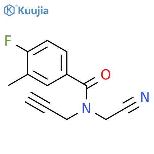 N-(Cyanomethyl)-4-fluoro-3-methyl-N-2-propyn-1-ylbenzamide structure