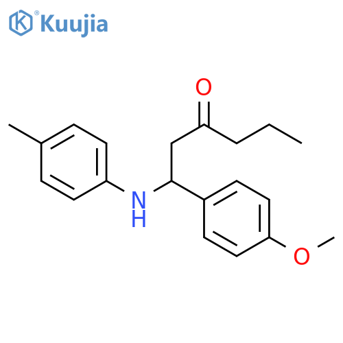 3-Hexanone, 1-(4-methoxyphenyl)-1-[(4-methylphenyl)amino]- structure