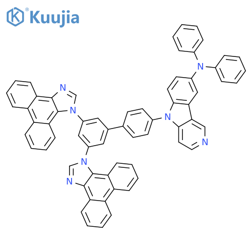 5H-Pyrido[4,3-b]indol-8-amine, 5-(3',5'-di-1H-phenanthro[9,10-d]imidazol-1-yl[1,1'-biphenyl]-4-yl)-N,N-diphenyl- structure