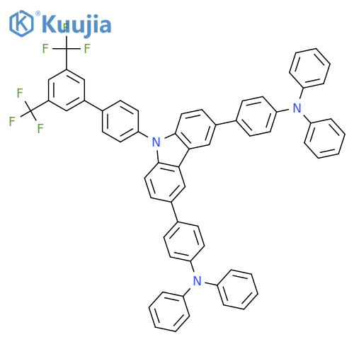 Benzenamine, 4,4'-[9-[3',5'-bis(trifluoromethyl)[1,1'-biphenyl]-4-yl]-9H-carbazole-3,6-diyl]bis[N,N-diphenyl- structure
