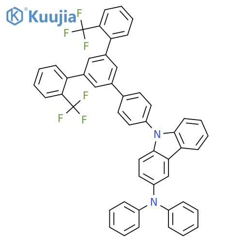 9H-Carbazol-3-amine, N,N-diphenyl-9-[2''-(trifluoromethyl)-5'-[2-(trifluoromethyl)phenyl][1,1':3',1''-terphenyl]-4-yl]- structure
