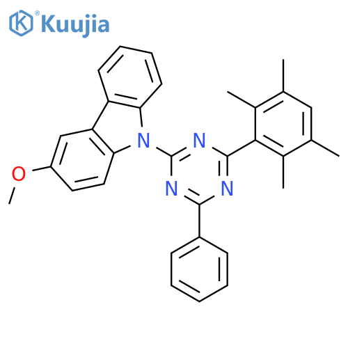 9H-Carbazole, 3-methoxy-9-[4-phenyl-6-(2,3,5,6-tetramethylphenyl)-1,3,5-triazin-2-yl]- structure