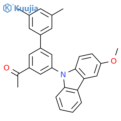 Ethanone, 1-[5-(3-methoxy-9H-carbazol-9-yl)-3',5'-dimethyl[1,1'-biphenyl]-3-yl]- structure
