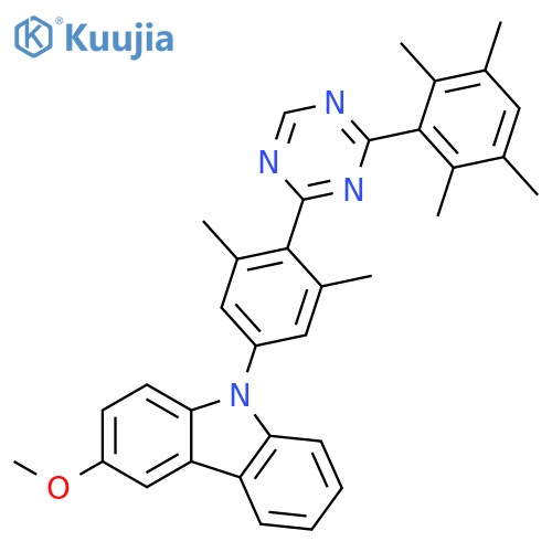 9H-Carbazole, 9-[3,5-dimethyl-4-[4-(2,3,5,6-tetramethylphenyl)-1,3,5-triazin-2-yl]phenyl]-3-methoxy- structure