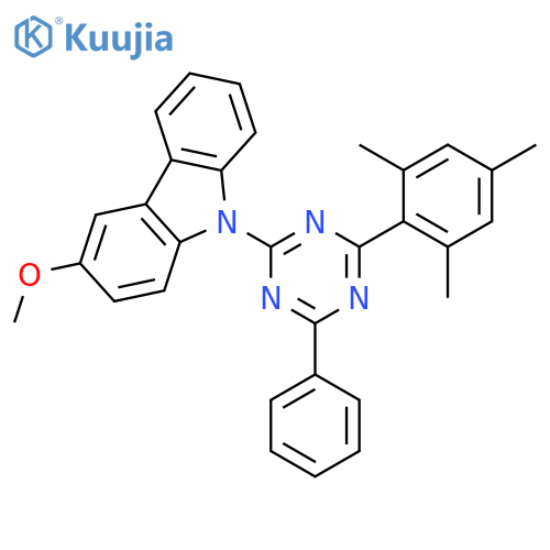 9H-Carbazole, 3-methoxy-9-[4-phenyl-6-(2,4,6-trimethylphenyl)-1,3,5-triazin-2-yl]- structure