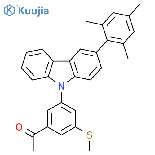 Ethanone, 1-[3-(methylthio)-5-[3-(2,4,6-trimethylphenyl)-9H-carbazol-9-yl]phenyl]- structure
