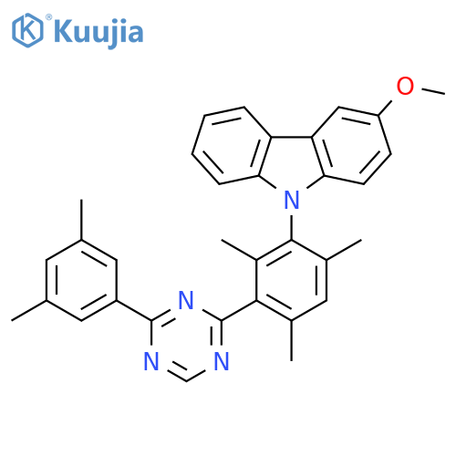 9H-Carbazole, 9-[3-[4-(3,5-dimethylphenyl)-1,3,5-triazin-2-yl]-2,4,6-trimethylphenyl]-3-methoxy- structure