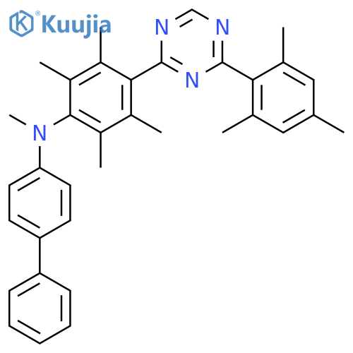 [1,1'-Biphenyl]-4-amine, N-methyl-N-[2,3,5,6-tetramethyl-4-[4-(2,4,6-trimethylphenyl)-1,3,5-triazin-2-yl]phenyl]- structure