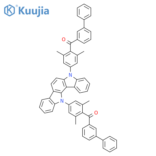 Methanone, 1,1'-[indolo[3,2-a]carbazole-5,12-diylbis(2,6-dimethyl-4,1-phenylene)]bis[1-[1,1'-biphenyl]-3-yl- structure