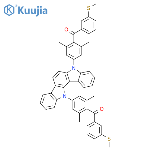 Methanone, 1,1'-[indolo[3,2-a]carbazole-5,12-diylbis(2,6-dimethyl-4,1-phenylene)]bis[1-[3-(methylthio)phenyl]- structure