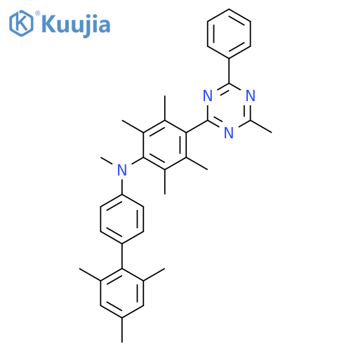 [1,1'-Biphenyl]-4-amine, N,2',4',6'-tetramethyl-N-[2,3,5,6-tetramethyl-4-(4-methyl-6-phenyl-1,3,5-triazin-2-yl)phenyl]- structure