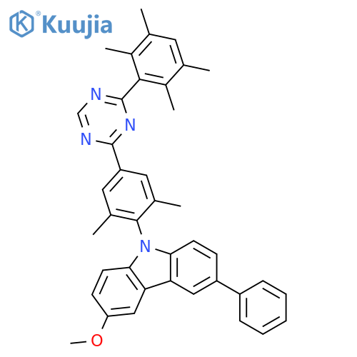 9H-Carbazole, 9-[2,6-dimethyl-4-[4-(2,3,5,6-tetramethylphenyl)-1,3,5-triazin-2-yl]phenyl]-3-methoxy-6-phenyl- structure
