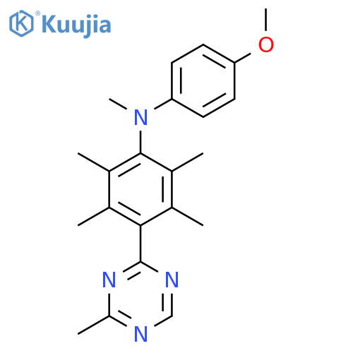 Benzenamine, N-(4-methoxyphenyl)-N,2,3,5,6-pentamethyl-4-(4-methyl-1,3,5-triazin-2-yl)- structure
