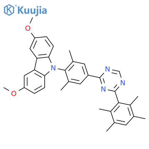 9H-Carbazole, 9-[2,6-dimethyl-4-[4-(2,3,5,6-tetramethylphenyl)-1,3,5-triazin-2-yl]phenyl]-3,6-dimethoxy- structure