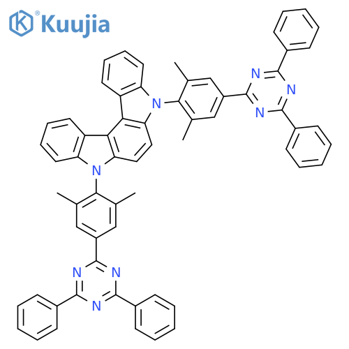 Indolo[2,3-c]carbazole, 5,8-bis[4-(4,6-diphenyl-1,3,5-triazin-2-yl)-2,6-dimethylphenyl]-5,8-dihydro- structure