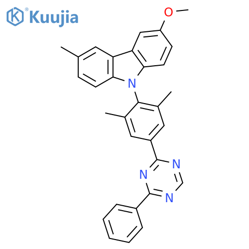 9H-Carbazole, 9-[2,6-dimethyl-4-(4-phenyl-1,3,5-triazin-2-yl)phenyl]-3-methoxy-6-methyl- structure
