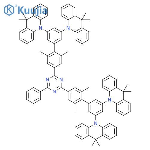 Acridine, 10,10',10'',10'''-[(6-phenyl-1,3,5-triazine-2,4-diyl)bis(2',6'-dimethyl[1,1'-biphenyl]-4',3,5-triyl)]tetrakis[9,10-dihydro-9,9-dimethyl- structure