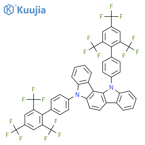 Indolo[3,2-a]carbazole, 5,12-dihydro-5,12-bis[2',4',6'-tris(trifluoromethyl)[1,1'-biphenyl]-4-yl]- structure