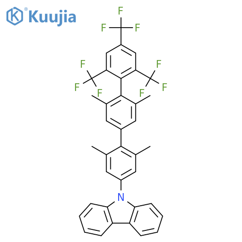 9H-Carbazole, 9-[2,3',5',6-tetramethyl-2'',4'',6''-tris(trifluoromethyl)[1,1':4',1''-terphenyl]-4-yl]- structure
